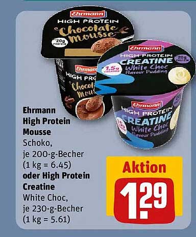 Ehrmann High Protein Mousse und High Protein Creatine