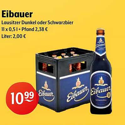 Eibauer Lausitzer Dunkel oder Schwarzbier 11 x 0,5 l