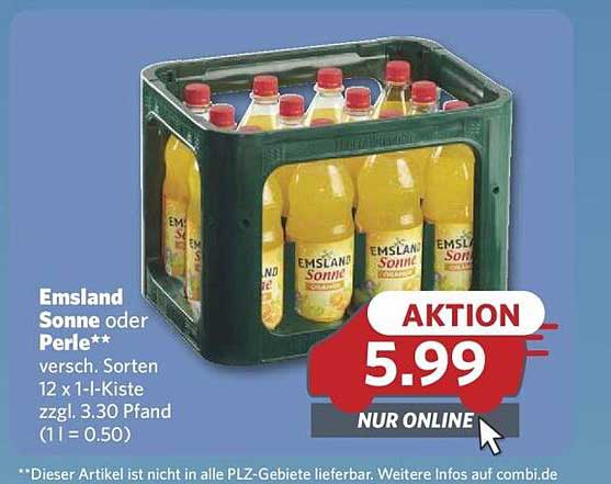 Emsland Sonne oder Perle - 12 x 1-Liter-Kiste