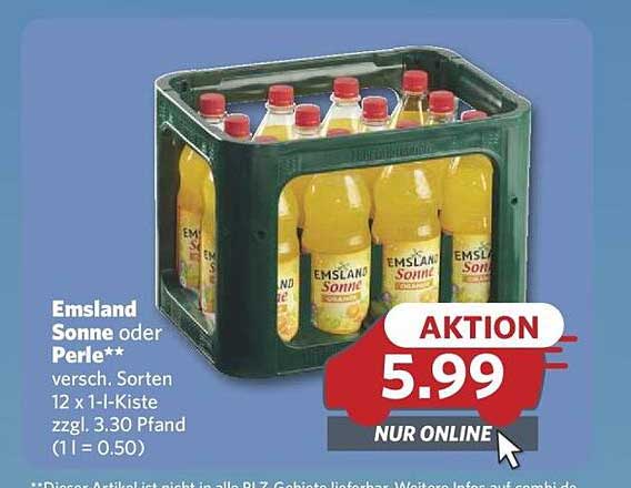 Emsland Sonne oder Perle - Kiste mit 12x1L