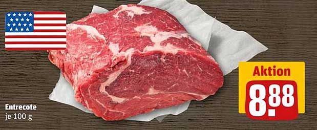 Entrecote je 100 g - Aktion 8,88 €