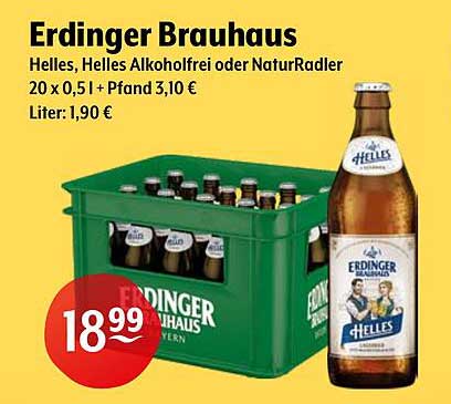 Erdinger Brauhaus Helles, Helles Alkoholfrei oder NaturRadler - 20 x 0,51 l