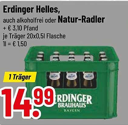 Erdinger Helles, auch alkoholfrei oder Natur-Radler
