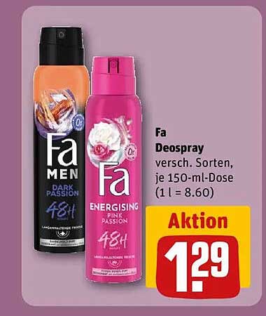 Fa Deospray verschiedene Sorten, je 150-ml-Dose