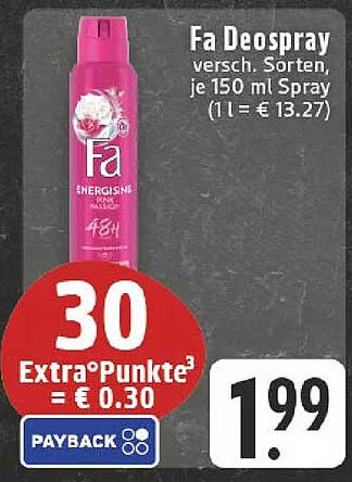 Fa Deospray verschiedene Sorten, je 150 ml Spray