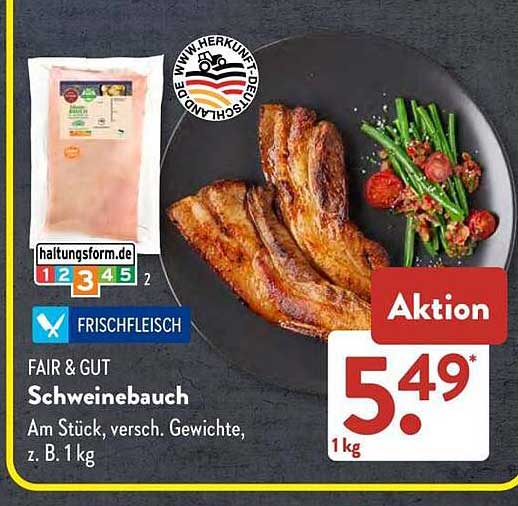 FAIR & GUT Schweinebauch 1 kg