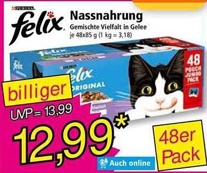 Felix Nassnahrung gemischte Vielfalt in Gelee, 48er Pack