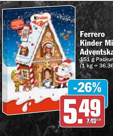 Ferrero Kinder Milch Adventskalender 151 g