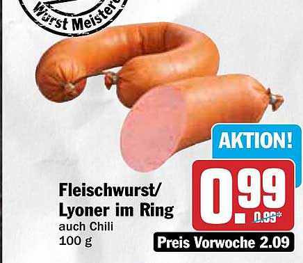 Fleischwurst/Lyoner im Ring auch Chili 100 g