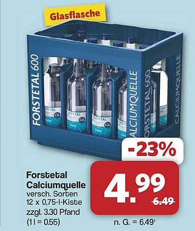Forstetal Calciumquelle 12 x 0,75 l-Kiste