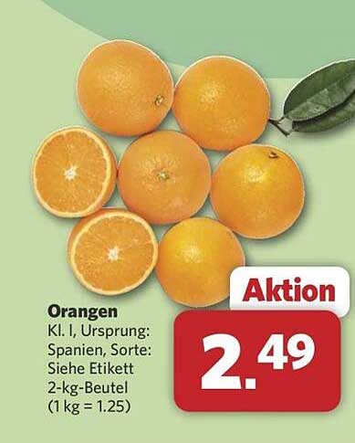 Frische Orangen - 2-kg-Beutel zum Aktionspreis