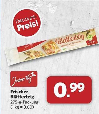 Frischer Blätterteig 275-g-Packung