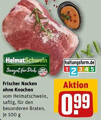 Frischer Nacken ohne Knochen vom HeimatSchwein