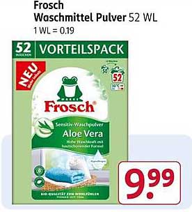 Frosch Waschmittel Pulver 52 WL - Aloe Vera