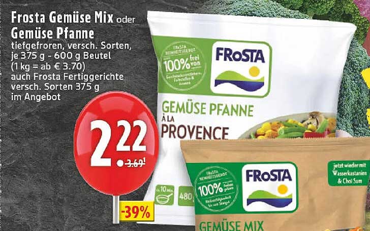 Frosta Gemüse Mix oder Gemüse Pfanne 375 g - 600 g