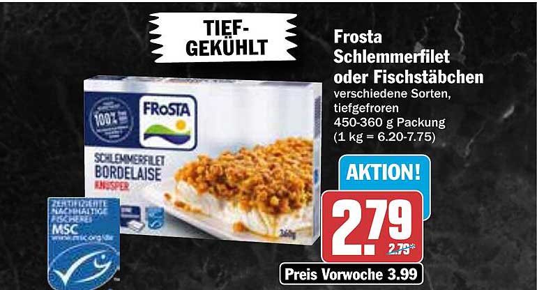 Frosta Schlemmerfilet oder Fischstäbchen - verschiedene Sorten, tiefgefroren