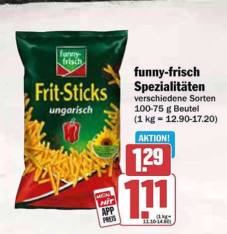 funny-frisch Frit-Sticks ungarisch 100-75 g Beutel