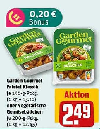 Garden Gourmet Falafel Klassik oder Vegetarische Gemüsebällchen
