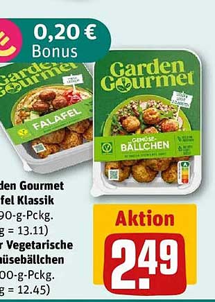 Garden Gourmet Gemüse-Bällchen oder Falafel 400 g für nur 2,49 €