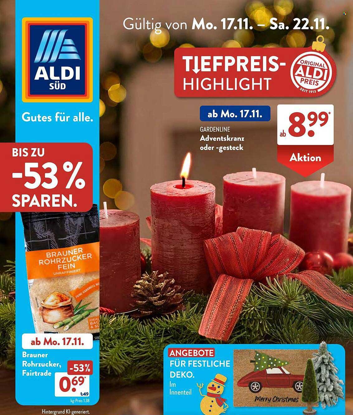 GARDENLINE Adventskranz oder -gesteck - ab Mo. 17.11.