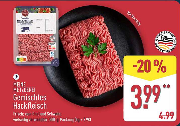 Gemischtes Hackfleisch, 500-g-Packung