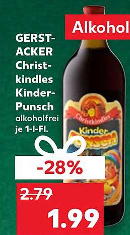 GERSTACKER Christkindles Kinder-Punsch alkoholfrei je 1-l-Fl.