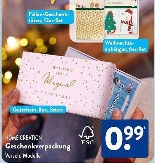Geschenkverpackung – Gutschein-Box, Stück