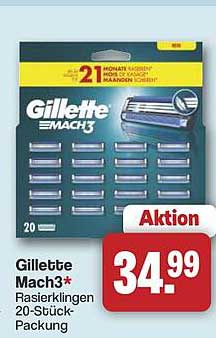 Gillette Mach3* Rasierklingen 20-Stück-Packung