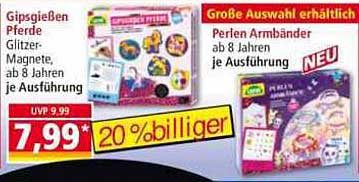 Gipsgießen Pferde - Glitzer-Magnete