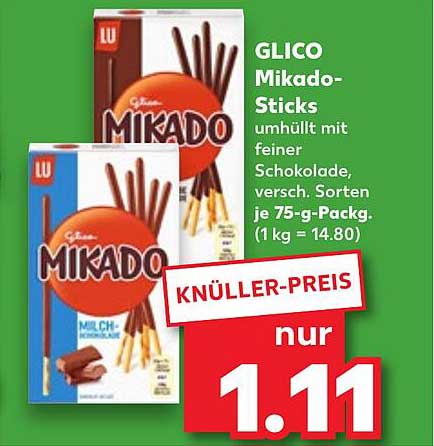 GLICO Mikado-Sticks – Schokoladengenuss in jedem Bissen