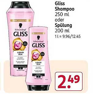 Gliss Shampoo 250 ml oder Spülung 200 ml für nur 2,49 €