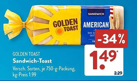 GOLDEN TOAST Sandwich-Toast, 750-g-Packung