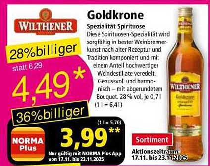 Goldkrone Wilthener Spezialität Spirituose