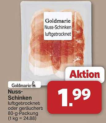 Goldmarie Nuss-Schinken luftgetrocknet oder geräuchert 80-g-Packung
