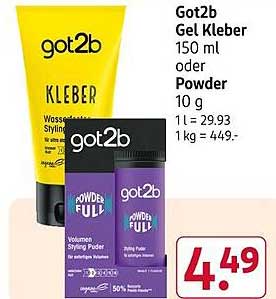 Got2b Gel Kleber 150 ml oder Powder 10 g