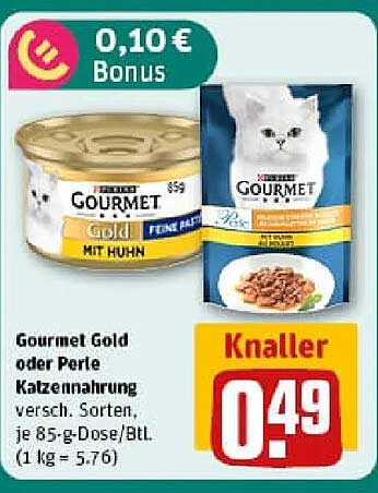 Gourmet Gold oder Perle Katzennahrung – verschiedene Sorten, je 85-g-Dose/Beutel
