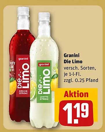 Granini Die Limo, verschiedene Sorten, je 1-l-Fl.