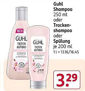 Guhl Shampoo 250 ml oder Trockenshampoo/Spülung je 200 ml