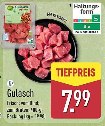 Gulasch vom Rind - Bio-Qualität für Ihre Küche