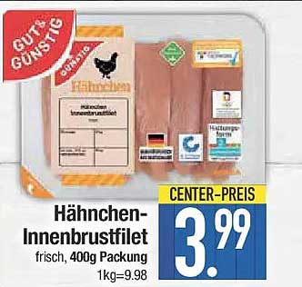 Hähnchen-Innenbrustfilet frisch, 400g Packung