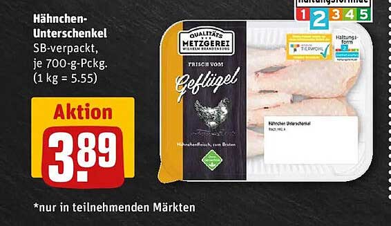Hähnchen-Unterschenkel SB-verpackt, je 700-g-Pckg.