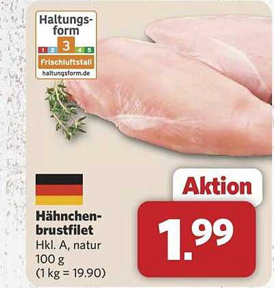 Hähnchenbrustfilet Hkl. A, natur 100 g