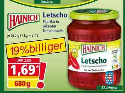 Hainich Letscho Paprika in pikanter Tomatensoße 680 g