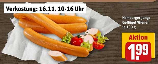 Hamburger Jung Geflügel Wiener je 100 g