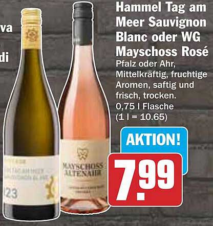 Hammel Tag am Meer Sauvignon Blanc oder WG Mayfschoss Rosé