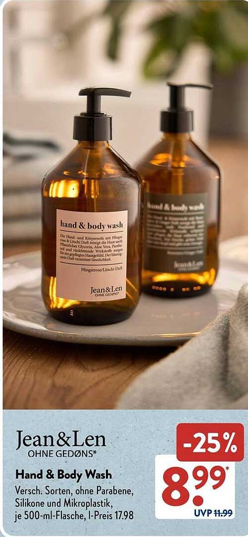 Hand & Body Wash von Jean & Len - 500 ml
