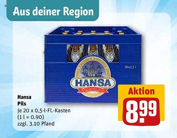 Hansa Pils 20 x 0,5-L-FL-Kasten
