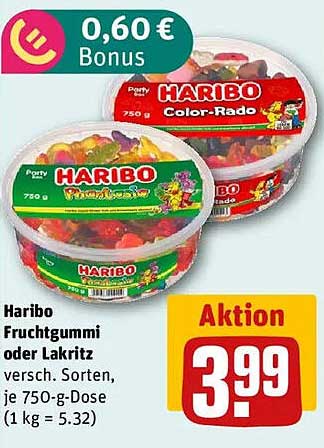 Haribo Fruchtgummi oder Lakritz 750 g