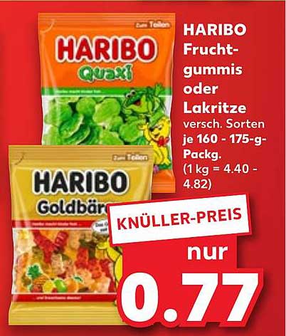 HARIBO Fruchtgummis oder Lakritz, 160 - 175 g