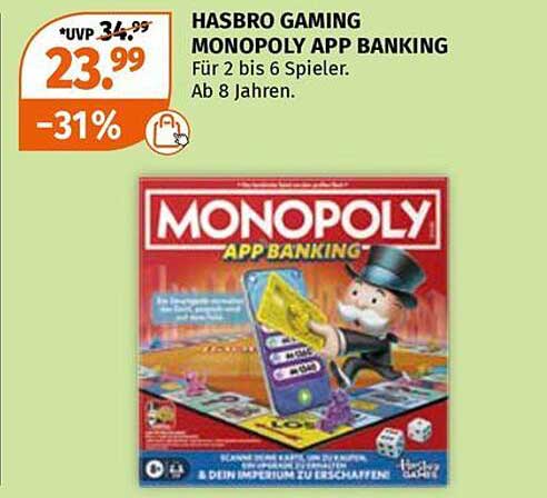 HASBRO GAMING MONOPOLY APP BANKING